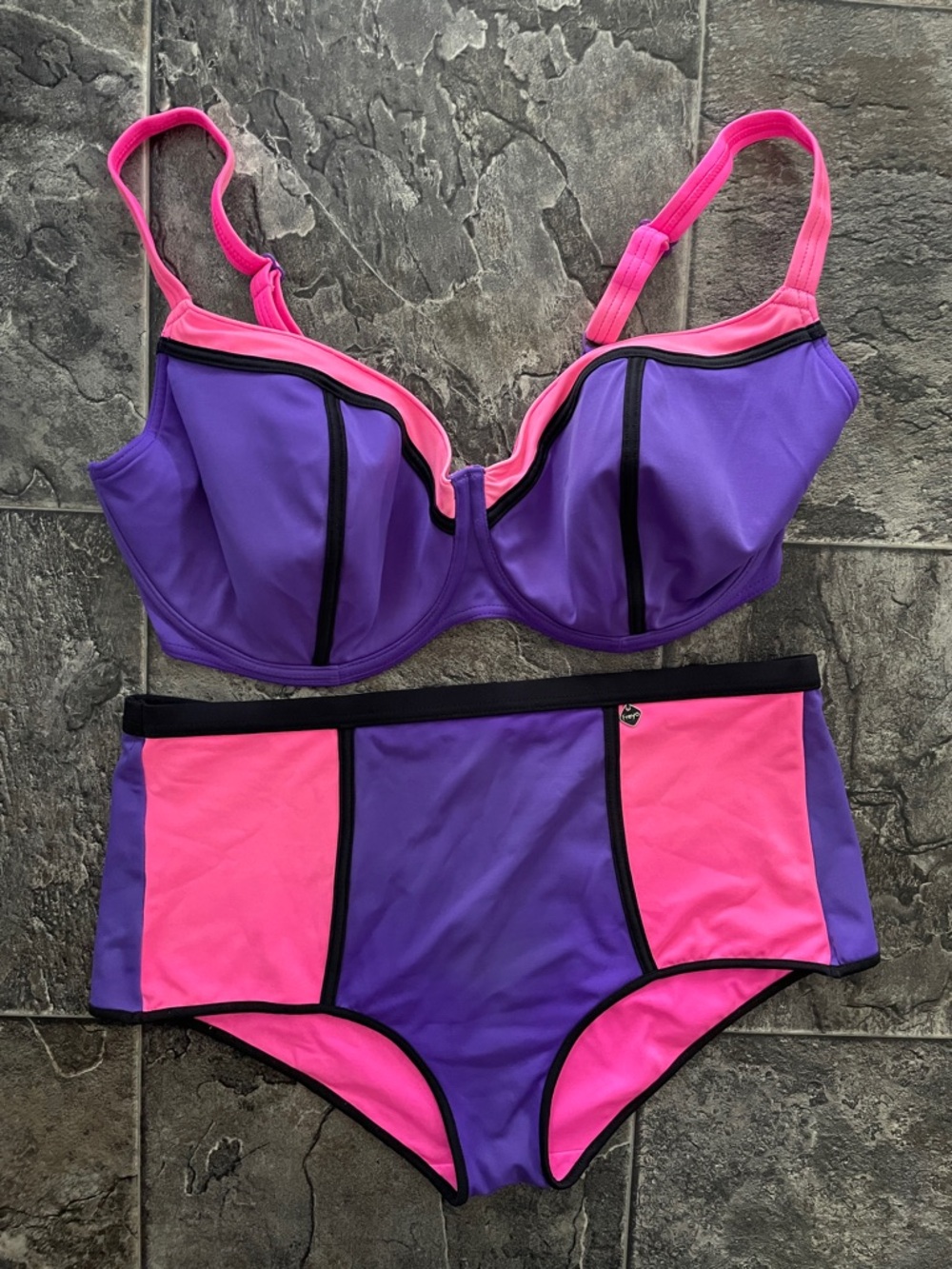 FREYA SWIM Full-Coverage Bikini Pink Purple Black Adjustable Padded Fun Summer